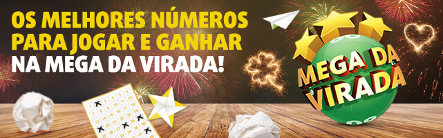 Banner anunciando os melhores números para jogar e ganhar na Mega da Virada