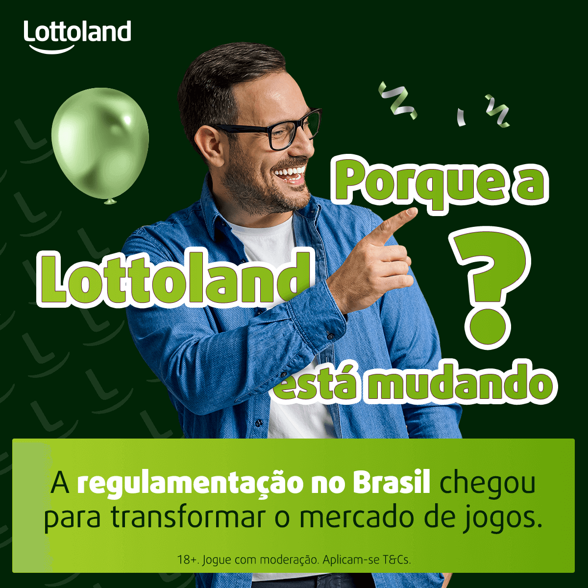Imagem com homen apontando para texto: porque a Lottoland Loterias está mudando?