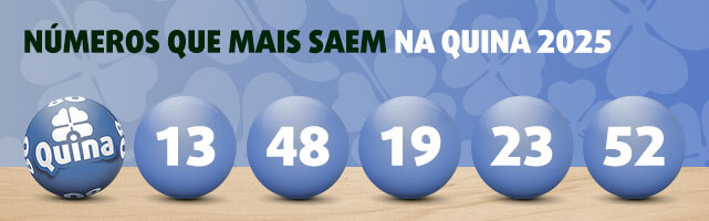 Banner com os números mais sorteados na Quina em 2025
