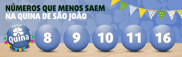 Banner com 5 números menos sorteados na Quina de São João