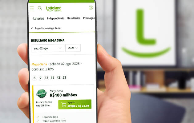 APLICATIVO DA LOTTOLAND: conferir resultados da Mega-Sena.