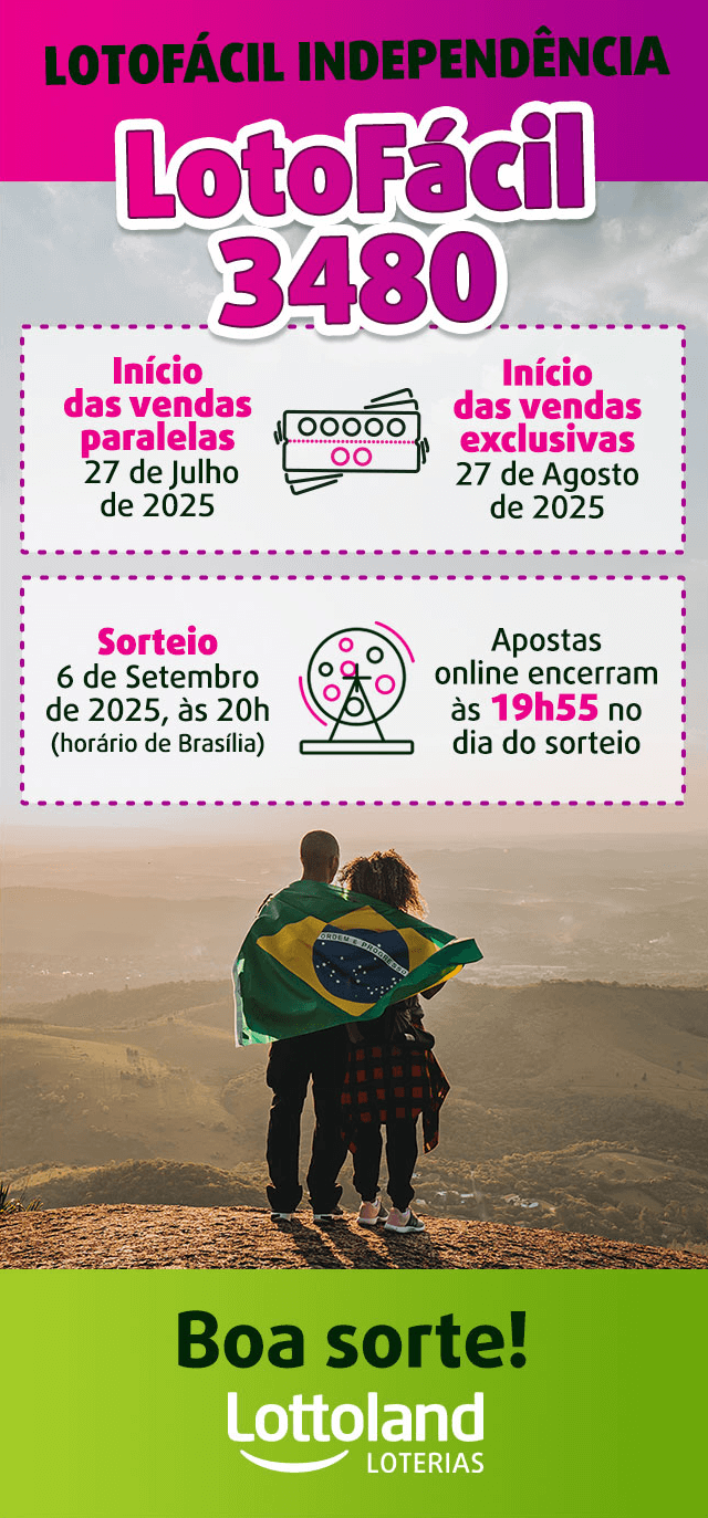 Vendas exclusivas da Lotofácil da Independência 2025 disponíveis online na Lottoland Loterias.