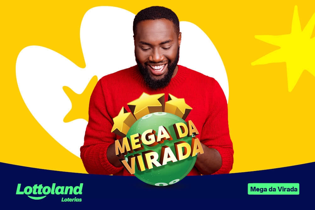 Homem sorridente ao descobrir os números que mais saem na Mega da Virada.