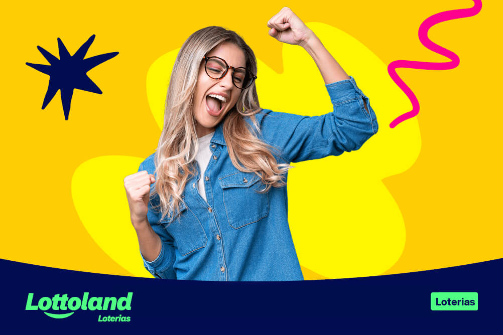 Como Ganhar na Loteria Mulher sorridente com os dois punhos para cima celebrando a descoberta de novas dicas para apostar e ganhar na loteria.