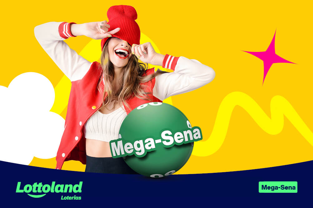 Mulher vestida de vermelho celebrando sua aposta numa loteria de Páscoa.