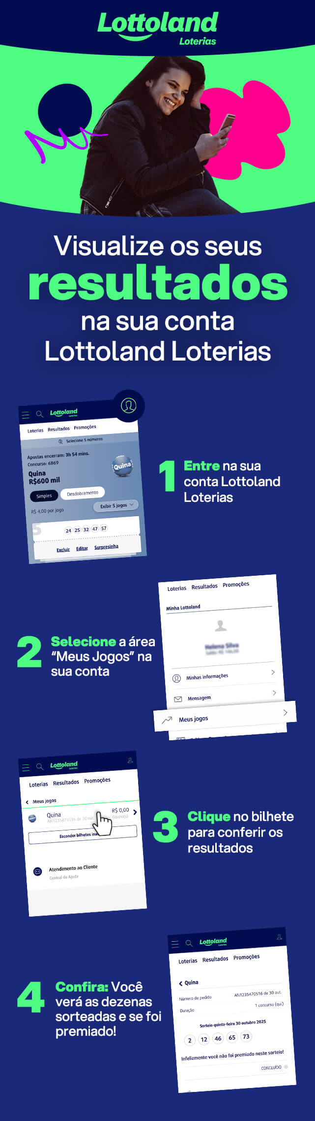 Passo a passo para consultar resultados de apostas diretamente na conta da Lottoland Loterias.